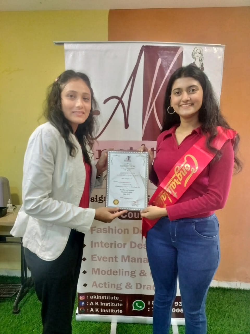 Modeling and grooming student felicitated by faculty