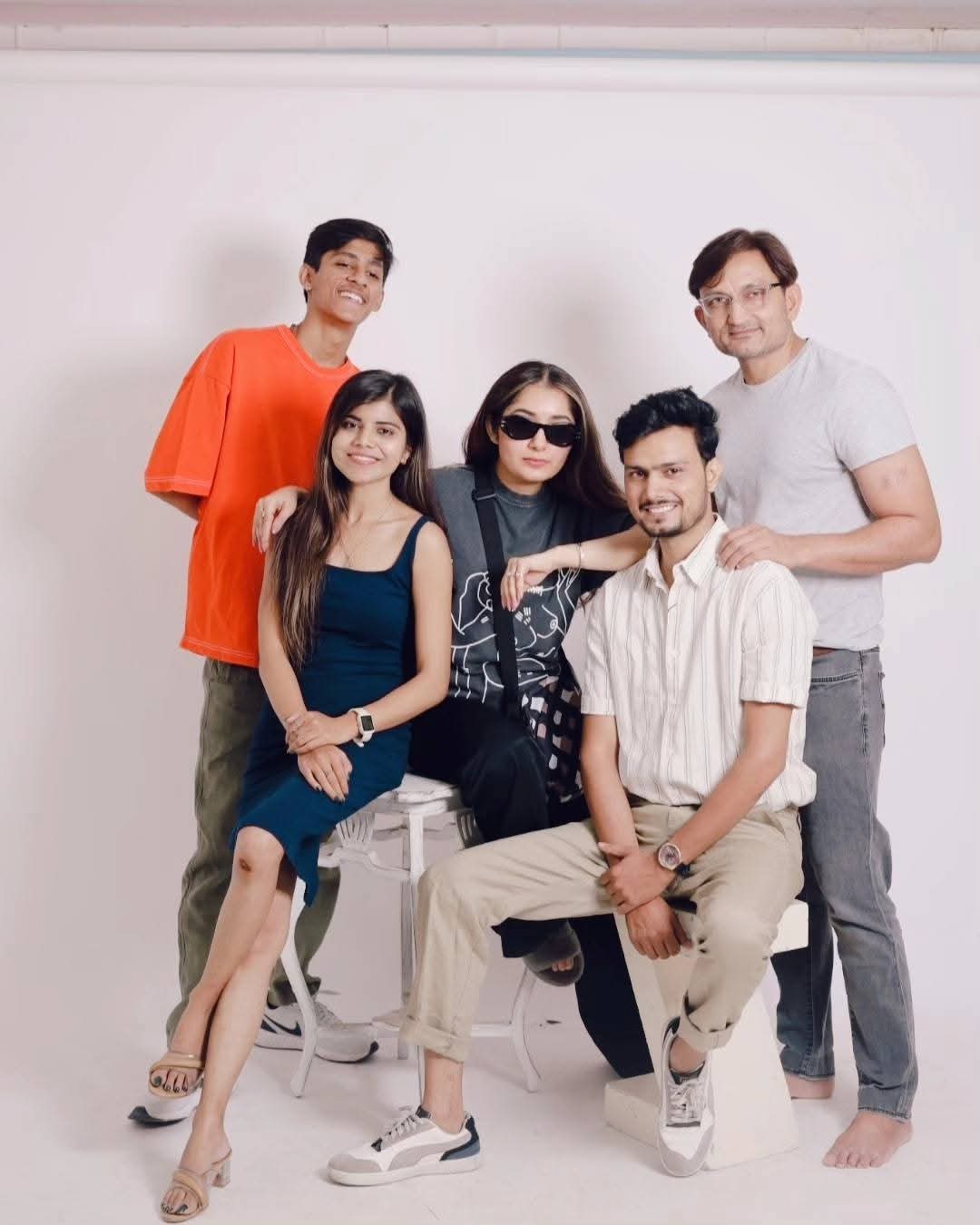 Students at a professional portfolio photoshoot